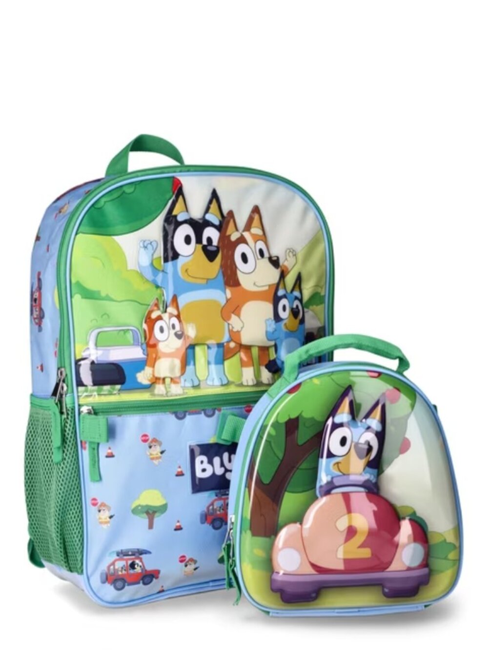 BBC Bluey Family Trip Kids 17" Laptop Backpack 2-Piece Set with Lunch Bag NWT